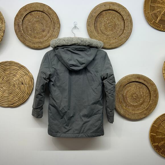 Columbia Gray Fleece Lined Hood Winter Coat Girls Small 8 Snow - Picture 2 of 8